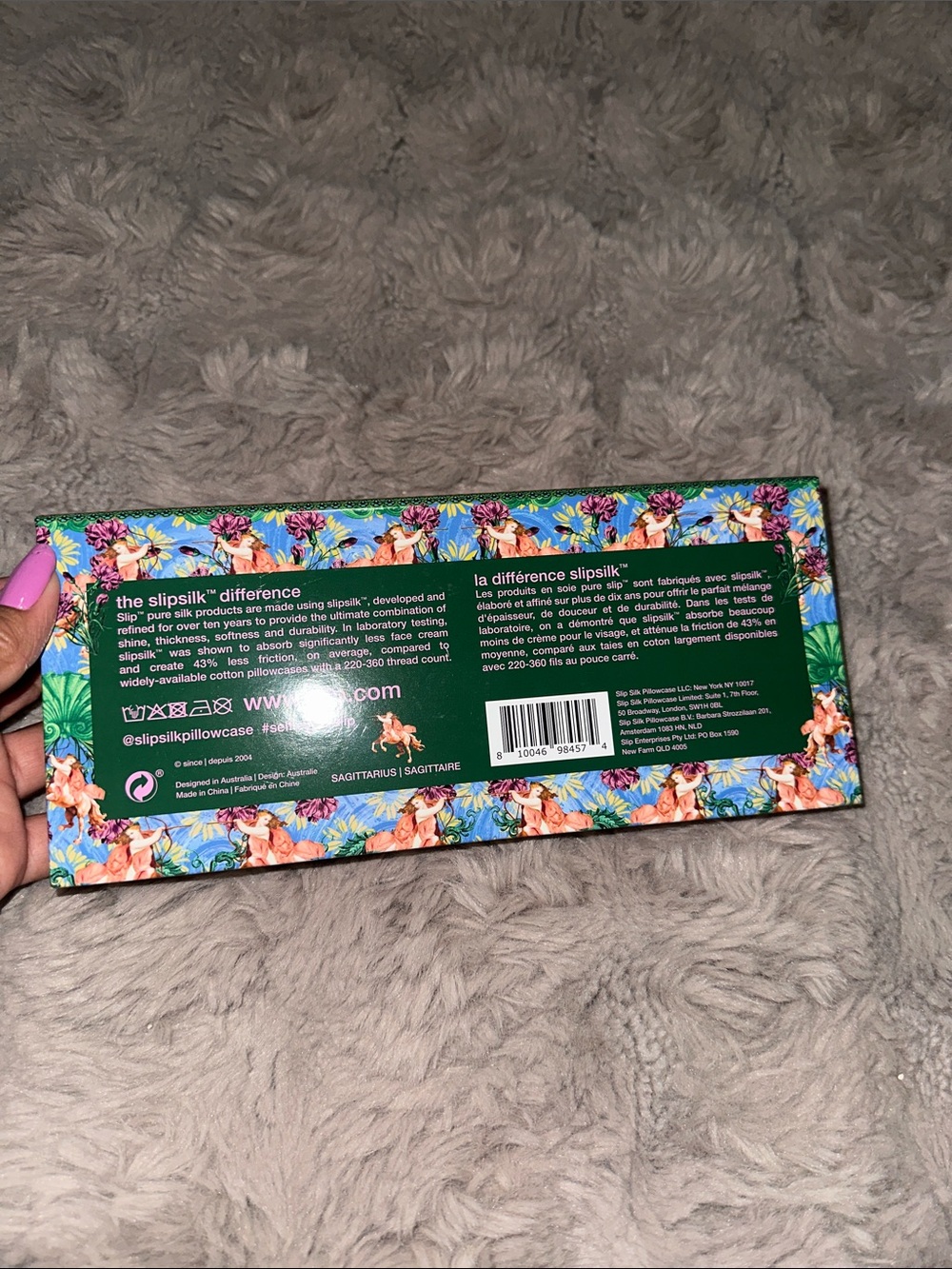 slip Sagittarius Zodiac Pure Silk Sleep Mask - Pink & Floral - Picture 5 of 7